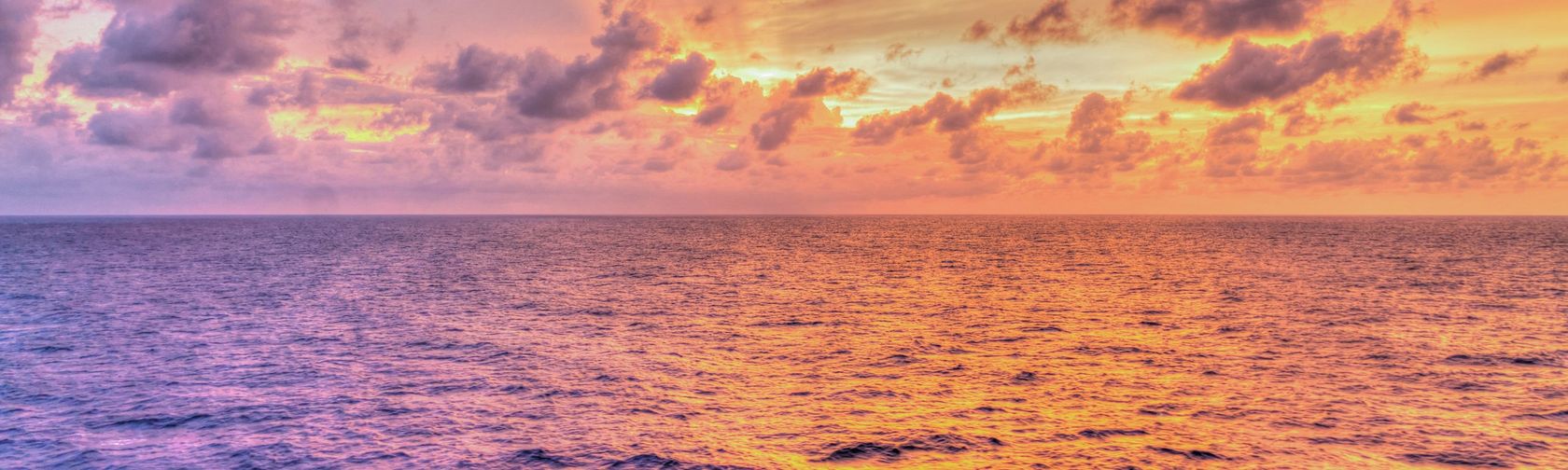 Sunset over the ocean.